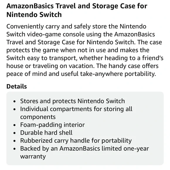 AmazonBasics Hard Shell Switch Case - Picture 11 of 12